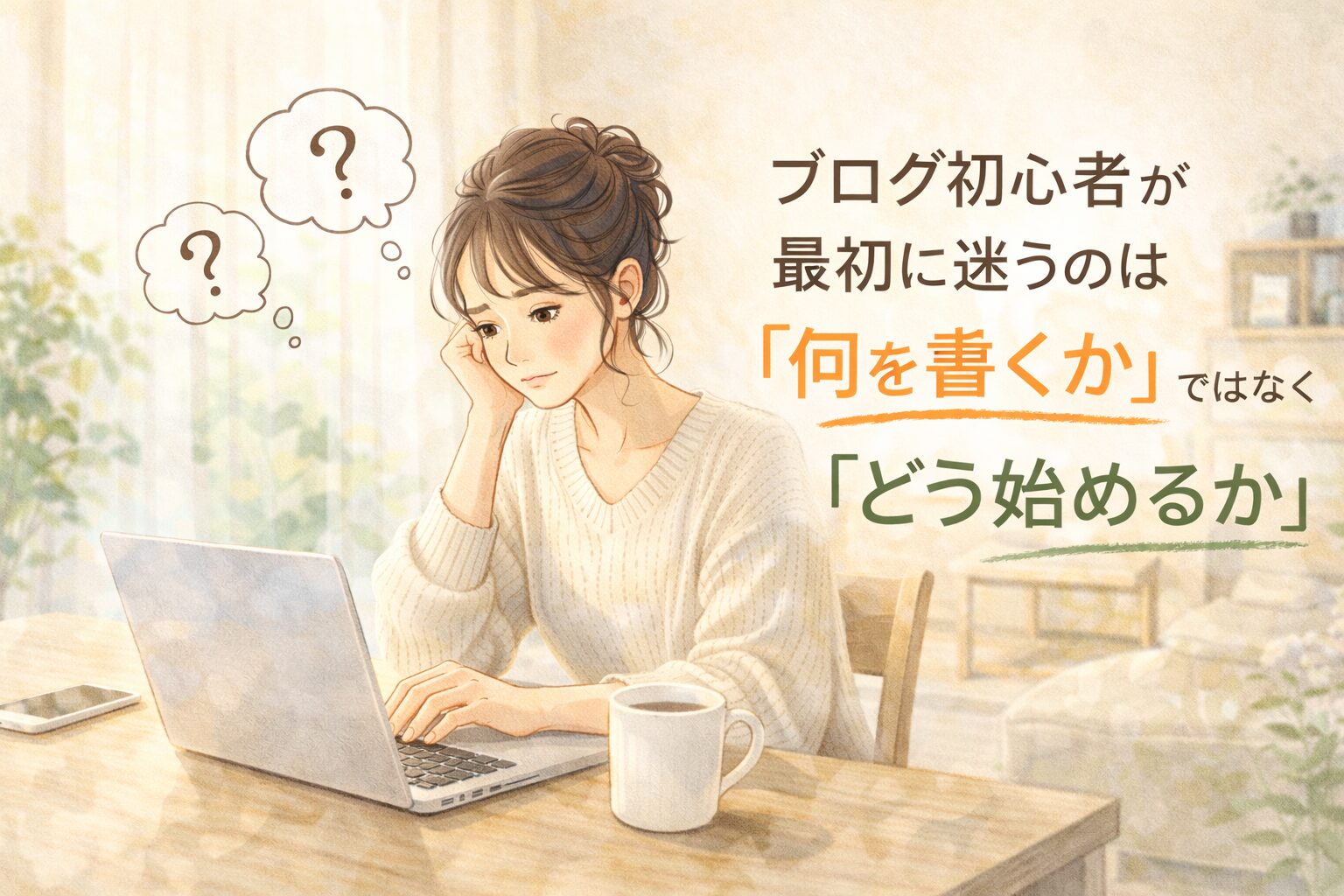 ブログ初心者が何を書くか迷っている写真。