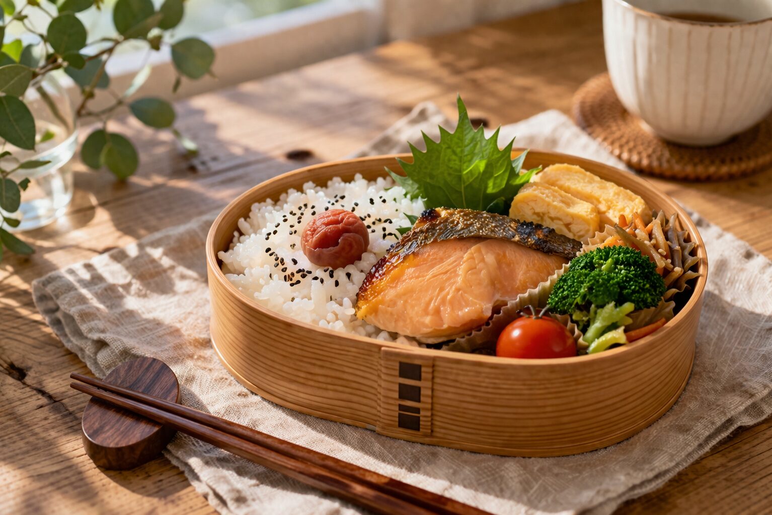 朝の陽射しと和ランチ