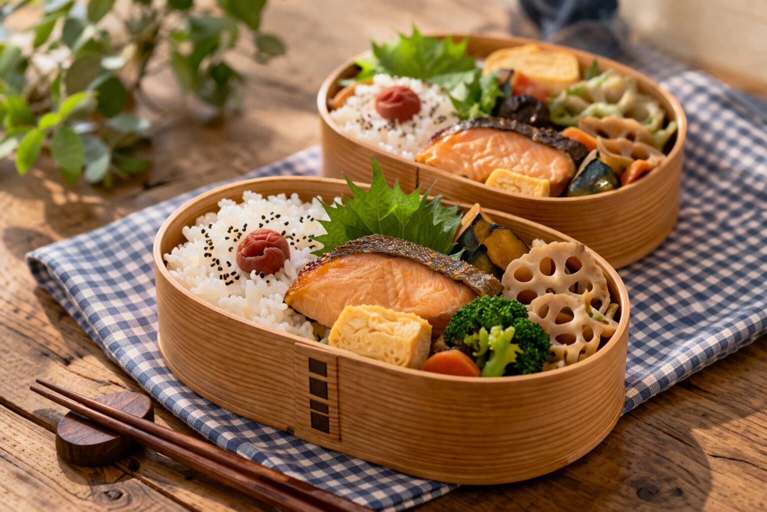 温かみのある和風弁当の写真